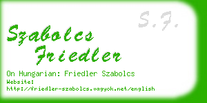 szabolcs friedler business card